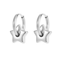 1 Pair Simple Style Star Titanium Steel Plating Drop Earrings main image 2