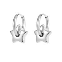 1 Paire Style Simple Star Acier Au Titane Placage Boucles D'oreilles main image 2