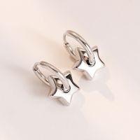 1 Pair Simple Style Star Titanium Steel Plating Drop Earrings main image 3