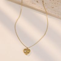 Simple Style Heart Shape Titanium Steel Plating Inlay Shell Pendant Necklace main image 4