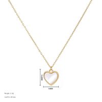 Simple Style Heart Shape Titanium Steel Plating Inlay Shell Pendant Necklace sku image 1