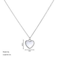 Simple Style Heart Shape Titanium Steel Plating Inlay Shell Pendant Necklace sku image 2