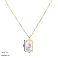 Simple Style Rectangle Stainless Steel Plating Inlay Shell White Gold Plated Gold Plated Pendant Necklace sku image 1