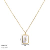 Simple Style Rectangle Stainless Steel Plating Inlay Shell White Gold Plated Gold Plated Pendant Necklace main image 3