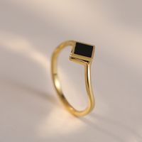 Wholesale Simple Style Rhombus Titanium Steel Shell Rings main image 6