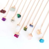 Simple Style Irregular Stainless Steel Natural Stone Wholesale Pendant Necklace main image 1