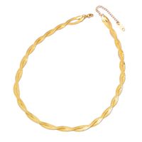 304 Stainless Steel 18K Gold Plated Simple Style Solid Color Bracelets Necklace main image 2