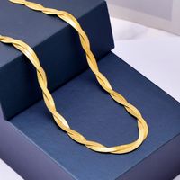 304 Stainless Steel 18K Gold Plated Simple Style Solid Color Bracelets Necklace main image 3