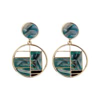 Wholesale Jewelry 1 Pair Simple Style Circle Alloy Acrylic Drop Earrings main image 5