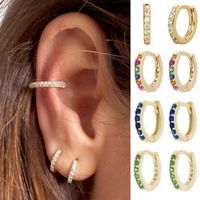 Wholesale Jewelry 1 Pair Simple Style Round Alloy Rhinestones Earrings main image 1