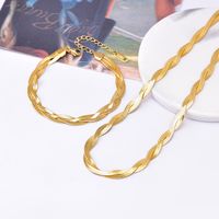304 Stainless Steel 18K Gold Plated Simple Style Solid Color Bracelets Necklace main image 1