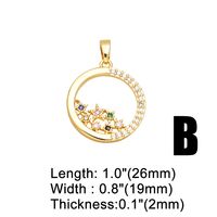 Ins Style Star Moon Tree Copper Plating Inlay Zircon 18k Gold Plated Pendants Jewelry Accessories main image 5
