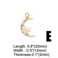 Ins Style Star Moon Tree Copper Plating Inlay Zircon 18k Gold Plated Pendants Jewelry Accessories main image 2