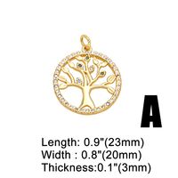 Ins Style Star Moon Tree Copper Plating Inlay Zircon 18k Gold Plated Pendants Jewelry Accessories main image 6
