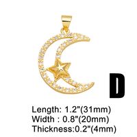 Ins Style Star Moon Tree Copper Plating Inlay Zircon 18k Gold Plated Pendants Jewelry Accessories main image 3