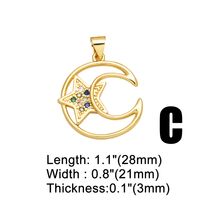 Ins Style Star Moon Tree Copper Plating Inlay Zircon 18k Gold Plated Pendants Jewelry Accessories main image 4