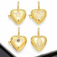 1 Piece Copper Zircon Devil'S Eye Heart Shape Butterfly INS Style Retro main image 6