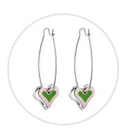 Fashion Heart Shape Flower Stainless Steel Plating Drop Earrings 1 Pair sku image 3