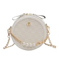 Women's Small Pu Leather Lattice Cherry Streetwear Pearls Zipper Crossbody Bag main image 2