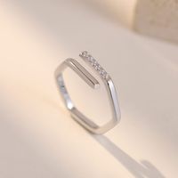 Wholesale Simple Style Irregular Titanium Steel Artificial Gemstones Open Ring main image 3