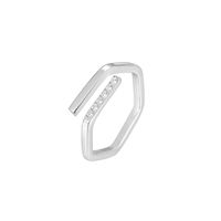 Wholesale Simple Style Irregular Titanium Steel Artificial Gemstones Open Ring sku image 2