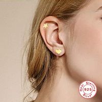 1 Jeu Style Simple Géométrique Argent Sterling Placage Boucles D'oreilles main image 3
