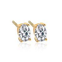 1 Pair Simple Style Solid Color Sterling Silver Plating Inlay Zircon Ear Studs main image 2