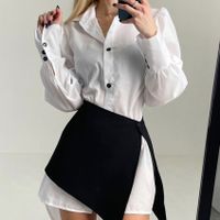 Women's Classic Style Color Block Polyester Patchwork Skirt Sets main image 1