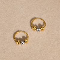 1 Piece INS Style Simple Style Solid Color Beaded 201 Stainless Steel Earrings main image 3