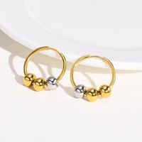 1 Piece INS Style Simple Style Solid Color Beaded 201 Stainless Steel Earrings main image 4