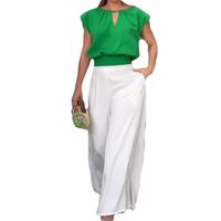 Elegant Solid Color Polyester Hollow Out Pants Sets main image 4