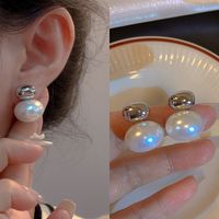 Fashion Heart Shape Flower Copper Beaded Plating Inlay Pearl Zircon Earrings Ear Studs 1 Pair sku image 8