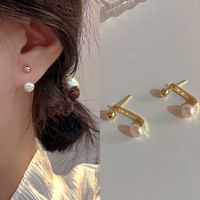 Fashion Heart Shape Flower Copper Beaded Plating Inlay Pearl Zircon Earrings Ear Studs 1 Pair sku image 15