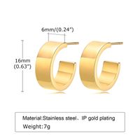 Fashion U Shape Stainless Steel Plating Ear Studs 1 Pair sku image 2