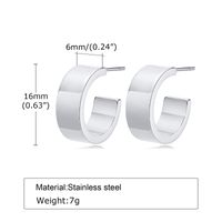 Fashion U Shape Stainless Steel Plating Ear Studs 1 Pair sku image 1