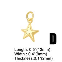 Ins Style Star Copper Plating Inlay Zircon 18k Gold Plated Pendants Jewelry Accessories main image 5