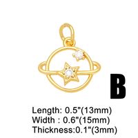 Ins Style Star Copper Plating Inlay Zircon 18k Gold Plated Pendants Jewelry Accessories main image 7