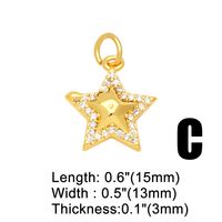 Ins Style Star Copper Plating Inlay Zircon 18k Gold Plated Pendants Jewelry Accessories main image 6