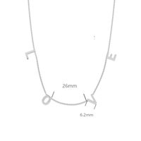 Style Simple Amour Lettre Argent Sterling Placage Collier main image 2