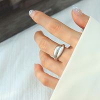 Wholesale Glam Shiny Solid Color Titanium Steel 18k Gold Plated Open Ring sku image 2