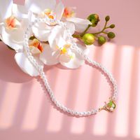 Fairy Style Princess Sweet Tulip Imitation Pearl Alloy Plating Inlay Artificial Crystal Gold Plated Silver Plated Women's Choker main image 6