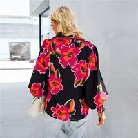 Women's Blouse Long Sleeve Blouses Printing Casual Printing Plaid Flower main image 7