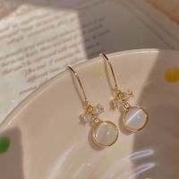 Wholesale Jewelry 1 Pair Sweet Bow Knot Alloy Zircon Gold Plated Earrings main image 1