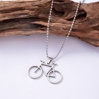 304 Stainless Steel Simple Style Sports Bicycle Pendant Necklace main image 4