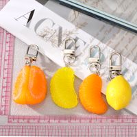 Novelty Orange Fruit Resin Bag Pendant Keychain main image 5