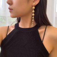 Personal Isierte Geometrische Trend Ige Weibliche Perlen Ohrringe Europäische Und Amerikanische Grenz Überschreitende Metall Perlen Neue Ohrringe Frauen sku image 1
