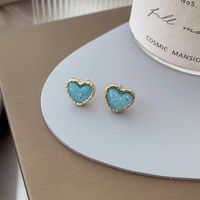 Wholesale Jewelry 1 Pair Sweet Heart Shape Alloy Resin Ear Clips sku image 1