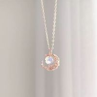 Sweet Moon Alloy Plating Inlay Artificial Gemstones Women's Pendant Necklace sku image 1