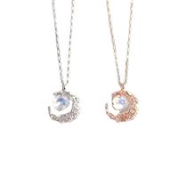 Sweet Moon Alloy Plating Inlay Artificial Gemstones Women's Pendant Necklace main image 4