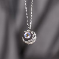 Sweet Moon Alloy Plating Inlay Artificial Gemstones Women's Pendant Necklace sku image 2